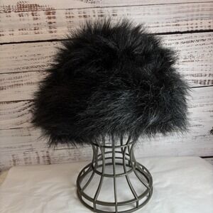 Cool Vintage Hat Black Faux Fur Russian Pill Box Zsa Zsa Old Hollywood Glamour